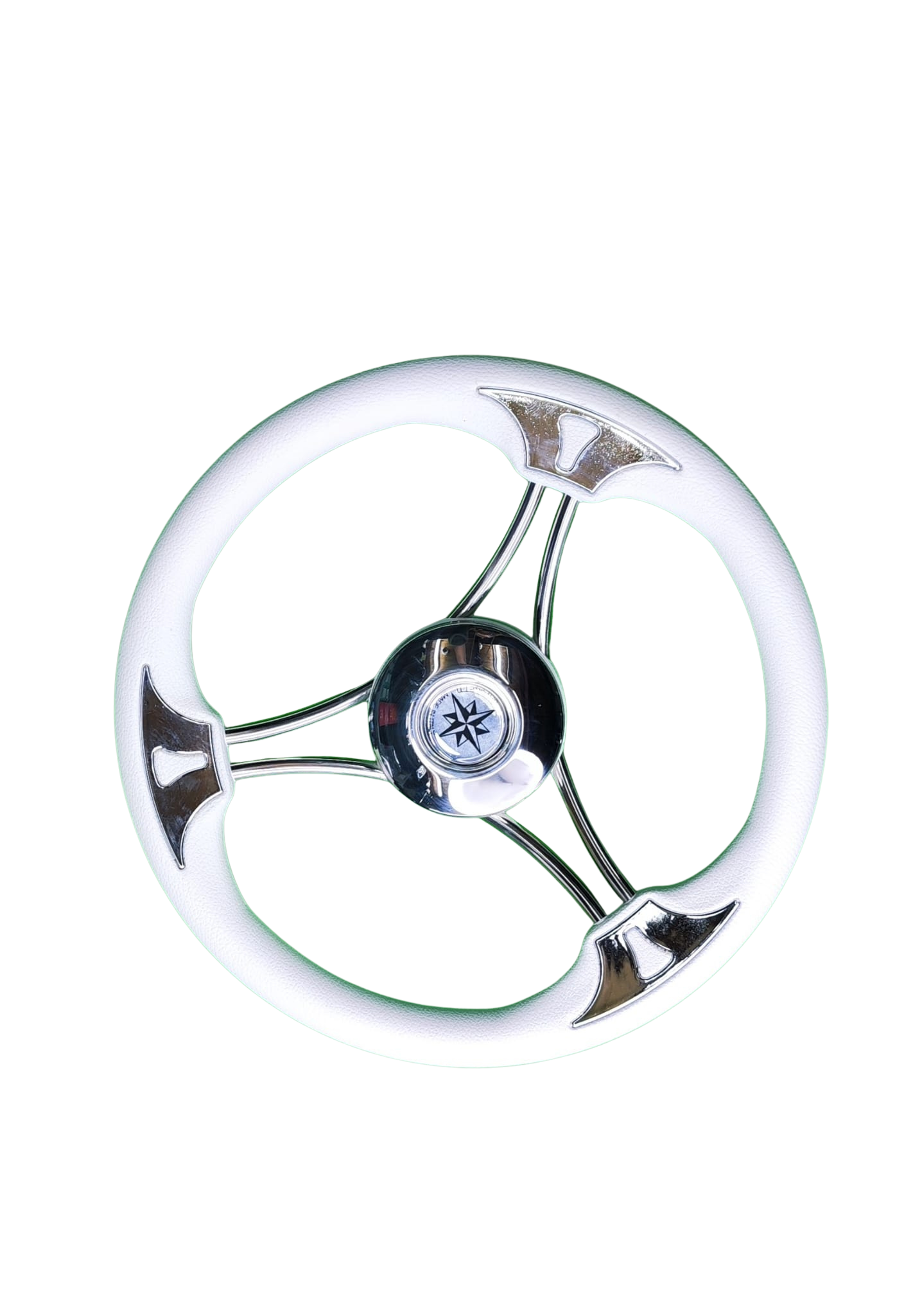 VOLANTE BLANCO APLIQUE EN ZONA DE VOLANTE 3 BRAZOS METÁLICOS Y CENTRO CON APLIQUE ESTRELLA 35CM