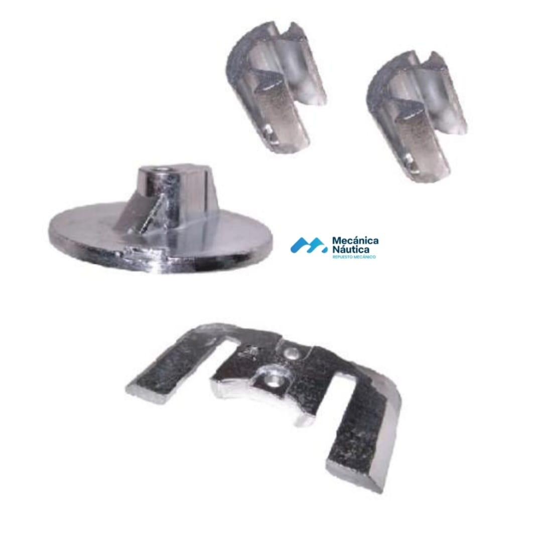 🔧 Kit Ánodos Mercury / MerCruiser Bravo II-III Zinc Kit completo de ánodos de zinc para cola Mercury / MerCruiser Bravo II y Bravo III. Incluye todos los ánodos y tornillería necesaria para una sustitución completa.  💰 Precio: 59,50 € 📦 Estado: Nuevo